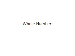 Whole Numbers Place Value