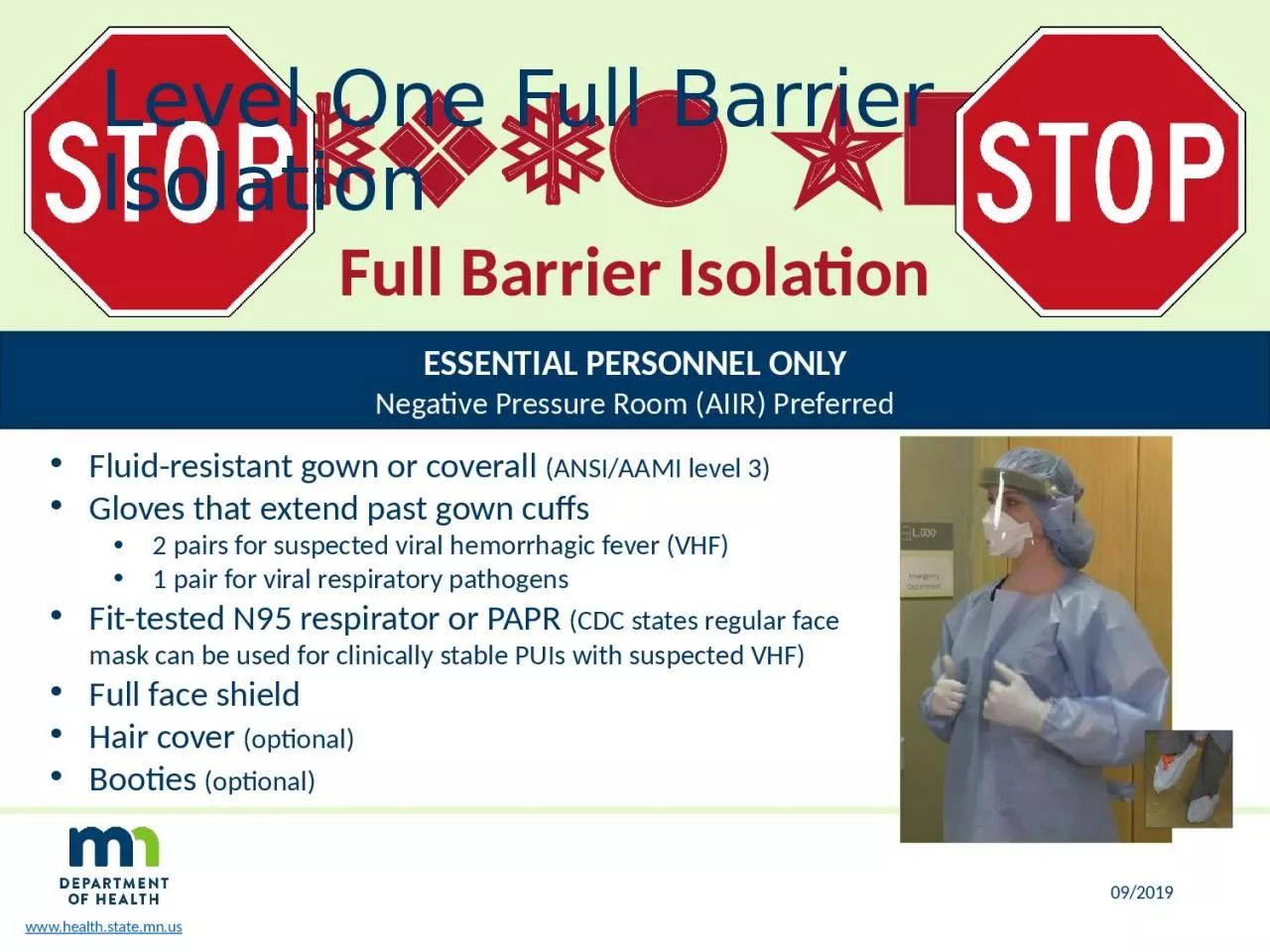 PPT-09/2019 Level One Full Barrier Isolation