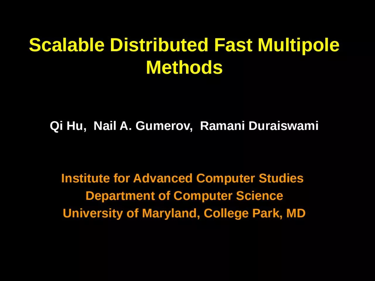 PPT-Scalable Distributed Fast