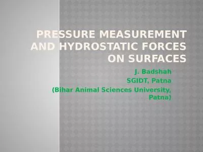 Pressure Measurement and Hydrostatic Forces on Surfaces