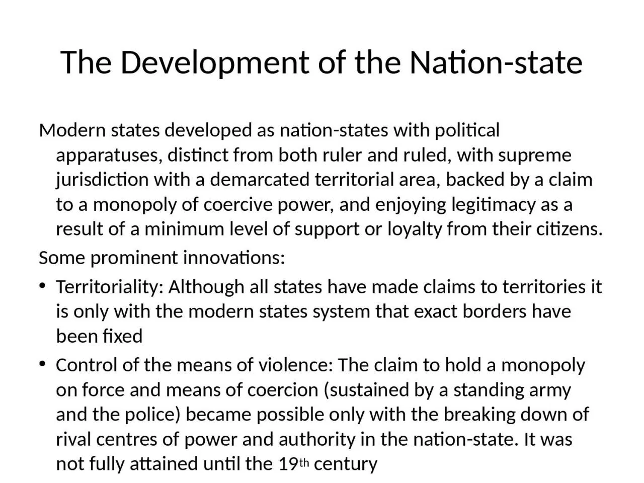 PPT-The Development of the Nation-state