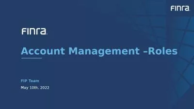 Account Management –Roles