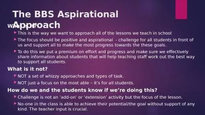 The BBS Aspirational Approach