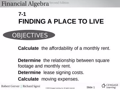 Slide   1 7-1 FINDING A PLACE TO LIVE