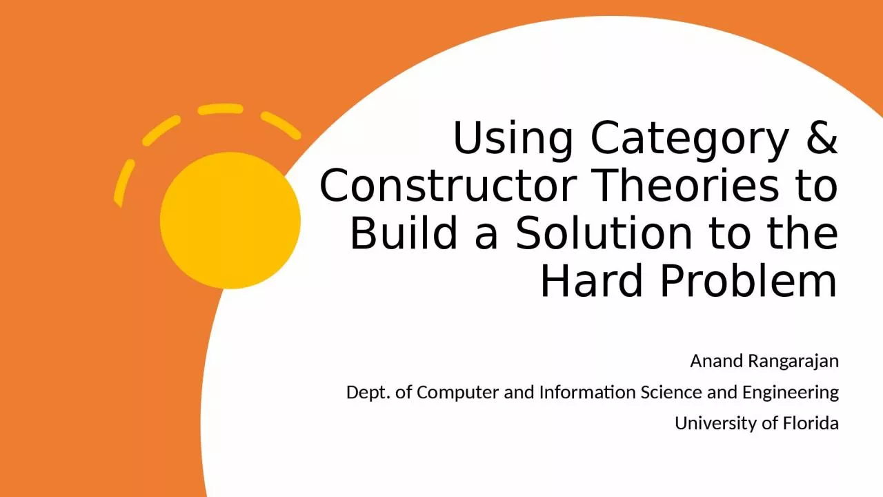 Using Category & Constructor Theories to Build a Solution to the Hard Problem