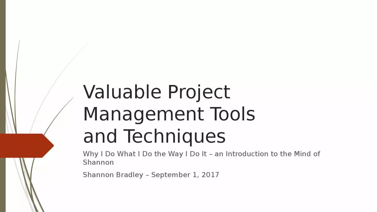 PPT-Valuable Project Management Tools