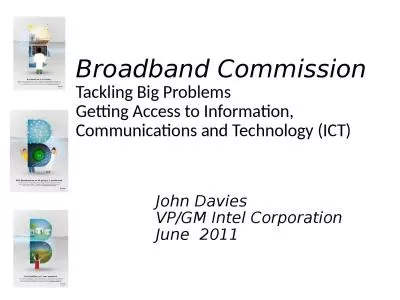 Broadband Commission Tackling Big Problems
