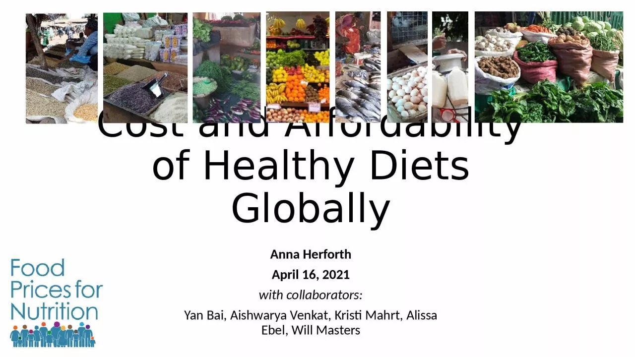 PPT-Cost and Affordability of Healthy Diets Globally