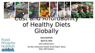 Cost and Affordability of Healthy Diets Globally