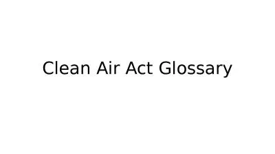 Clean Air Act Glossary Criteria Pollutants