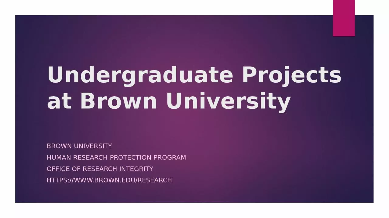 PPT-Undergraduate Projects at