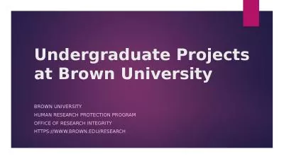 Undergraduate Projects at