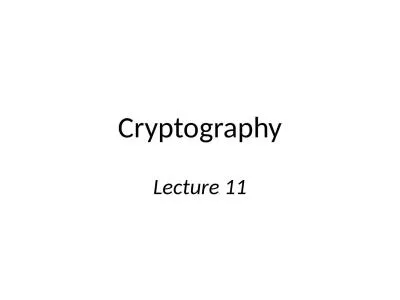 Cryptography Lecture 11 Midterm exam