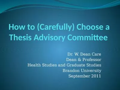 How to (Carefully) Choose a Thesis Advisory Committee