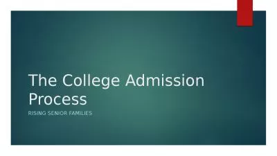 The College Admission Process