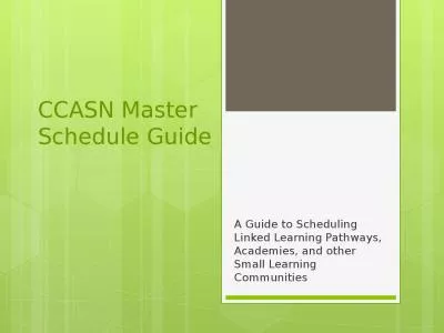 CCASN Master  Schedule  Guide