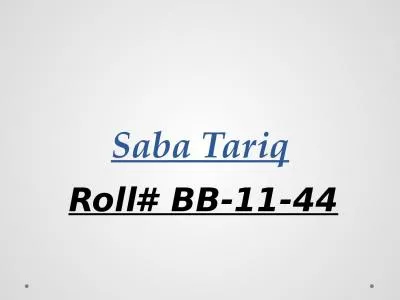 Saba Tariq Roll# BB-11-44