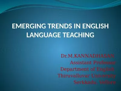 EMERGING TRENDS IN ENGLISH LANGUAGE TEACHING