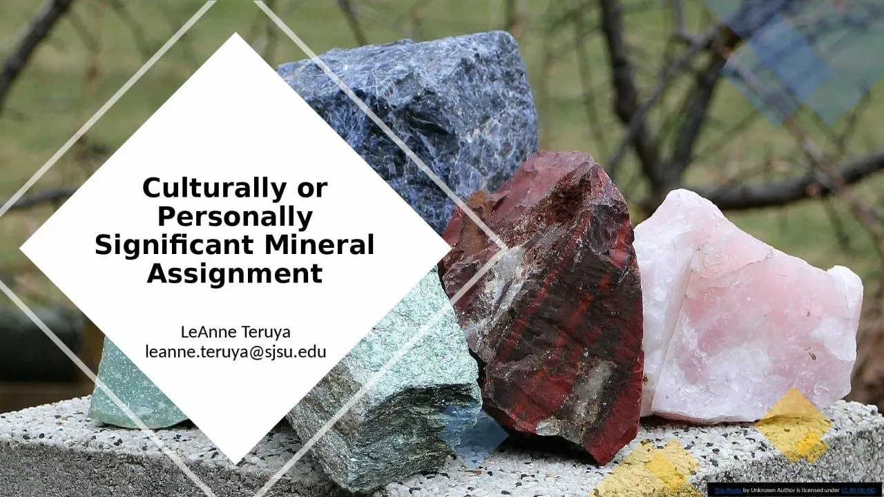 Culturally or Personally Significant Mineral Assignment