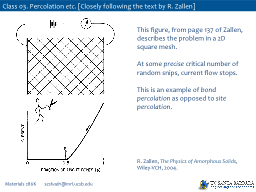 Class 03. Percolation  etc