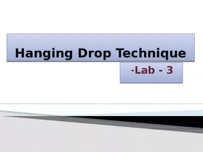 Hanging Drop Technique Lab -
