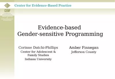 Evidence - b ased  Gender-sensitive Programming