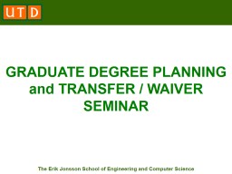 GRADUATE DEGREE PLANNING