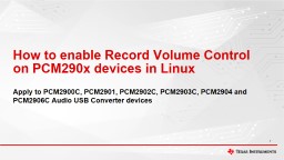 How to enable Record Volume Control