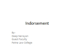 Indorsement By- Deep  Narayan