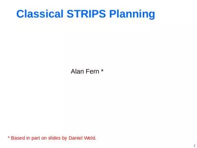 1 Classical STRIPS Planning