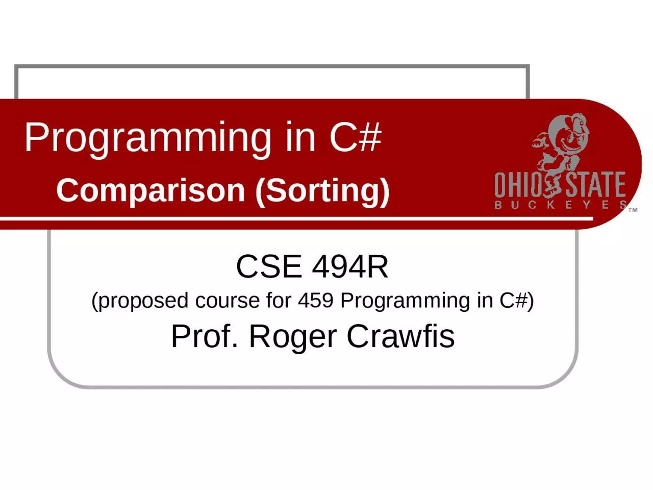 PPT-Programming in C# Comparison (Sortin