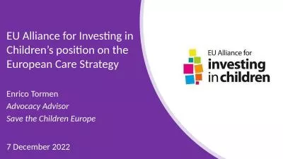 EU Alliance for Investing in Children’s position on the European Care Strategy