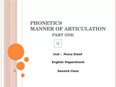 Phonetics Manner of articulation