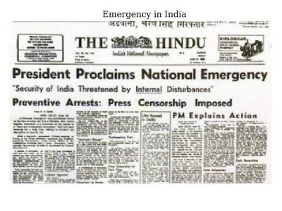 Emergency in India The  part 18 of Indian constitution deals with the emergency