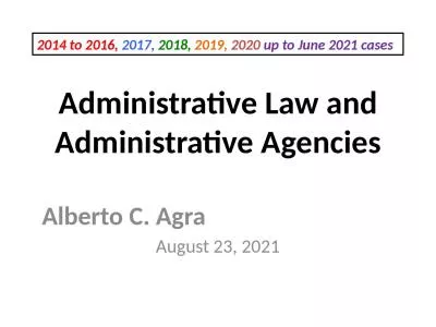 Administrative Law and Administrative Agencies