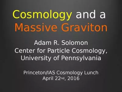 Cosmology  and a  Massive