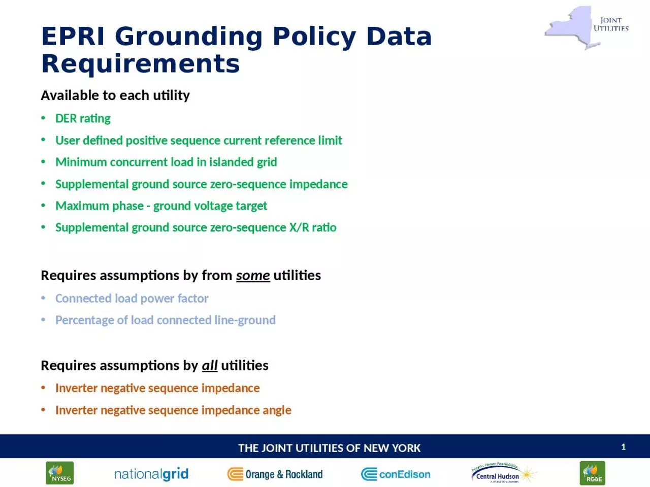 PPT-EPRI Grounding Policy Data Requirements