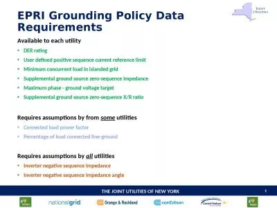 EPRI Grounding Policy Data Requirements