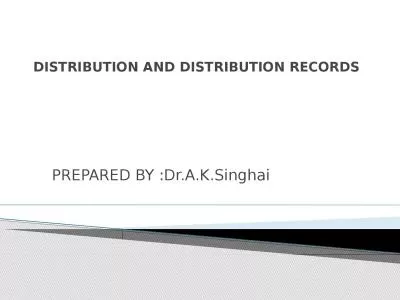 DISTRIBUTION AND DISTRIBUTION RECORDS