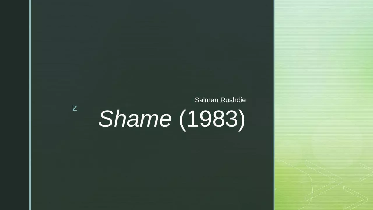 PPT-Shame (1983) Salman Rushdie