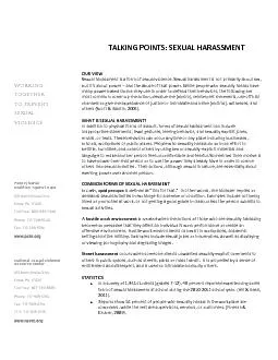TALKING POINTS: SEXUAL HARASSMENTOUR VIEWSexualharassment a form of se