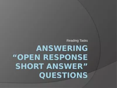 Answering “open response short answer” questions