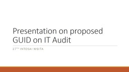 PPT-Progress Report on proposed GUID on Information System Security Audit