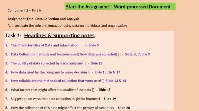 Start the Assignment -  Word-processed Document