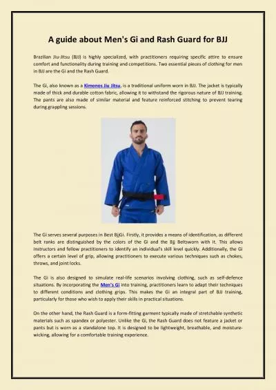 A guide about Men\'s Gi and Rash Guard for BJJ