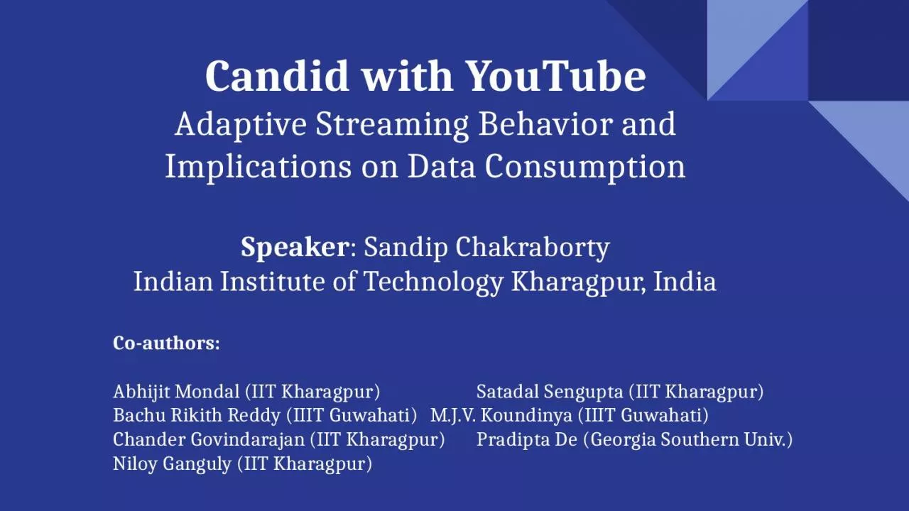 PPT-Candid with YouTube Adaptive Streaming Behavior