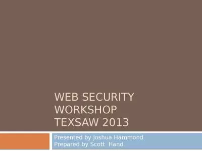 Web  Security workshop TexSaw