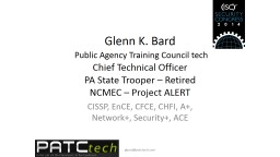 Glenn K. Bard   Public Agency Training Council tech