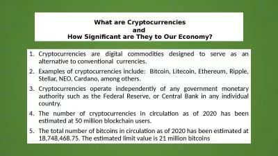 What are Cryptocurrencies