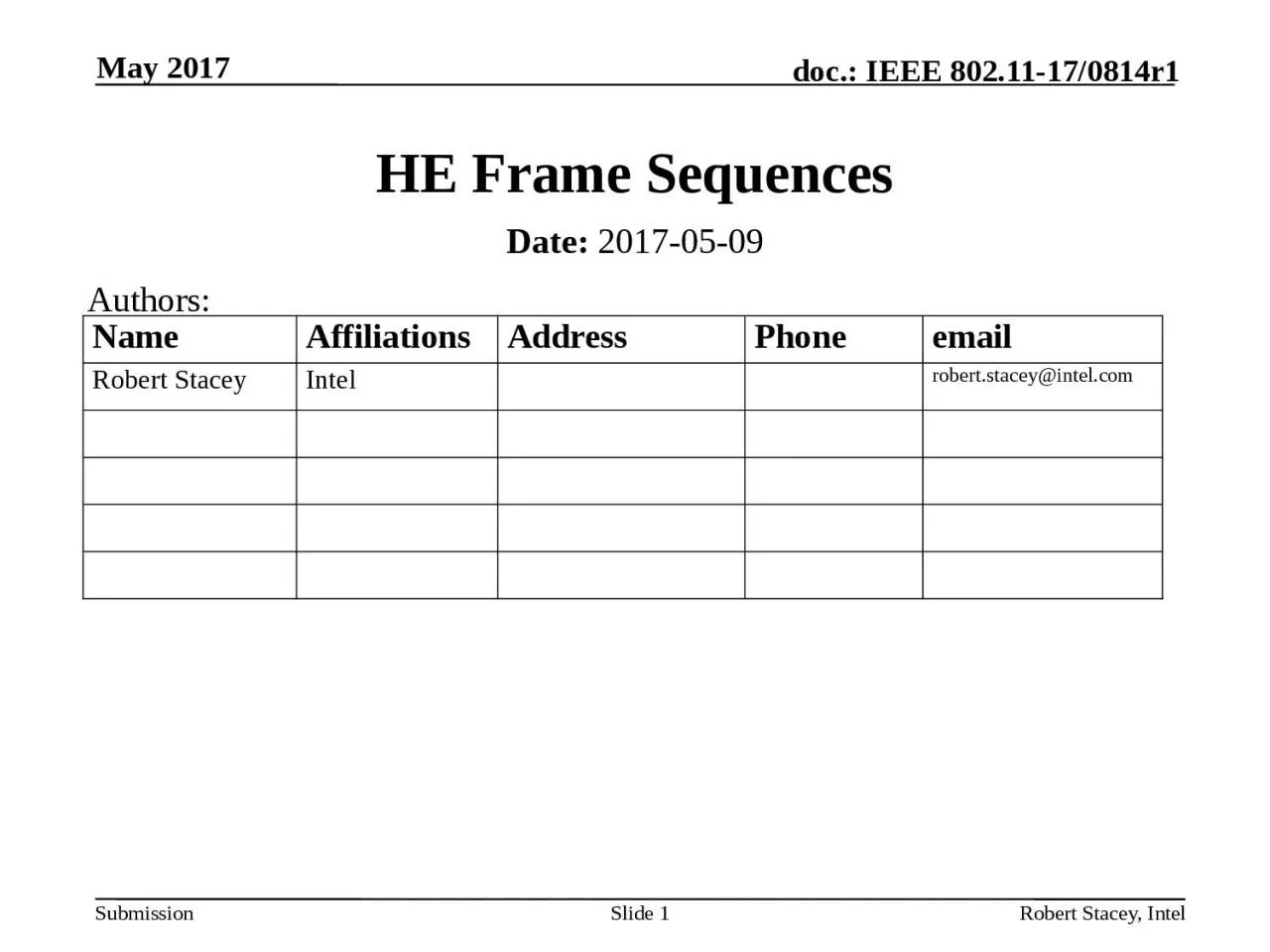 PPT-May 2017 Robert Stacey, Intel